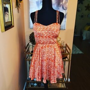 RED AND CREAM  SUMMER DRESS